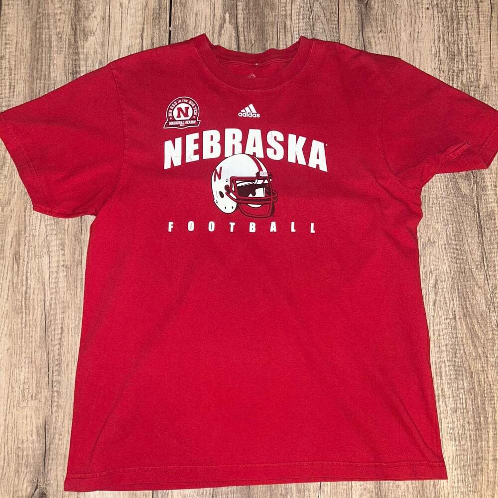 Adidas Nebraska Cornhuskers 2011 Big Ten Inaugural Season Football T-Shirt E21